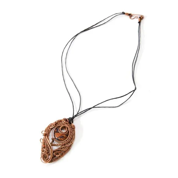 Wire wrap copper necklace - Picture 3 of 7